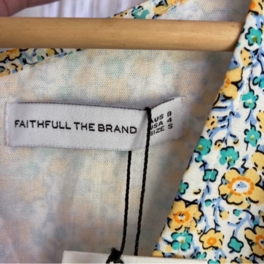 NWT Faithfull The Brand Patrinico Sabinosa Floral Midi Dress Puff Sleeve 4 - Picture 8 of 8